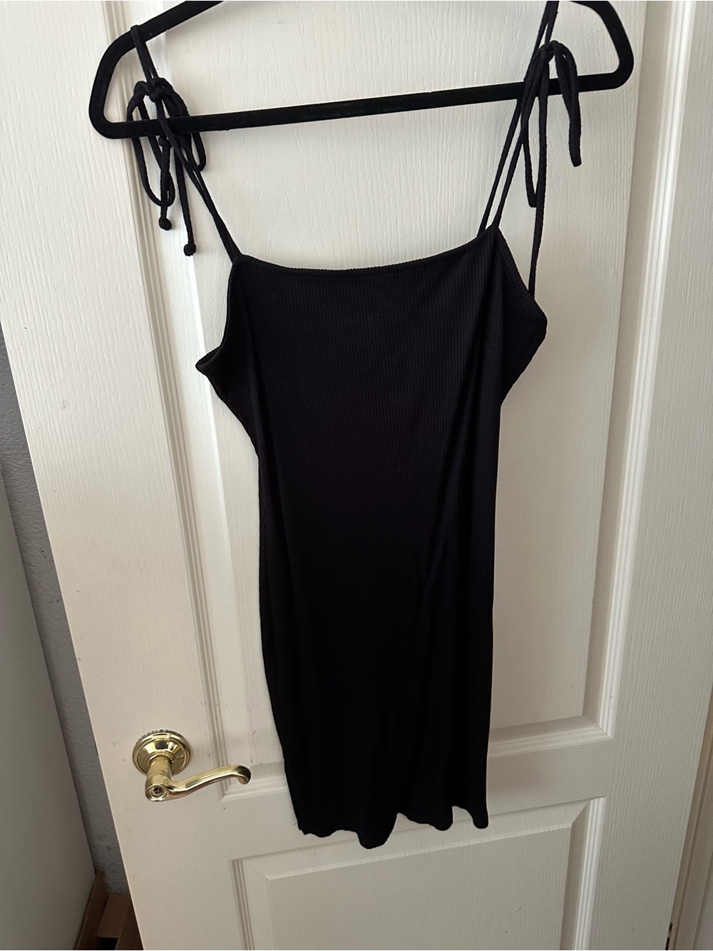 Urban Outfitters Black Tie-Shoulder Mini Slip Dress